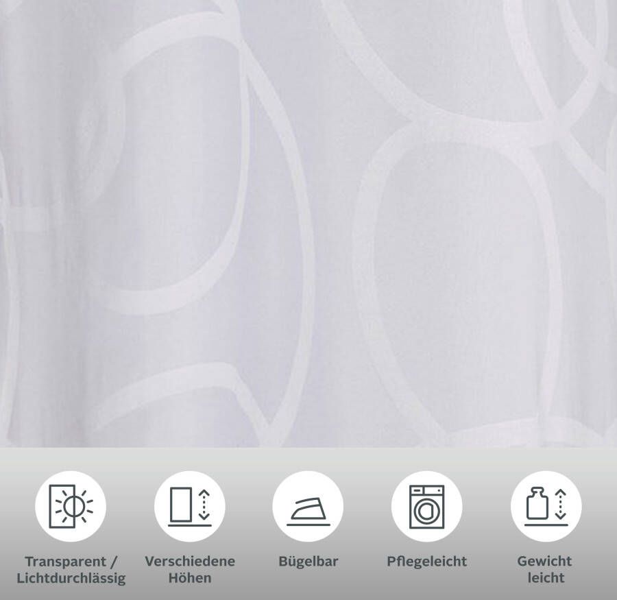 My home Gordijn Tanaro set van 2 transparant gedessineerd polyester (2 stuks) - Foto 1