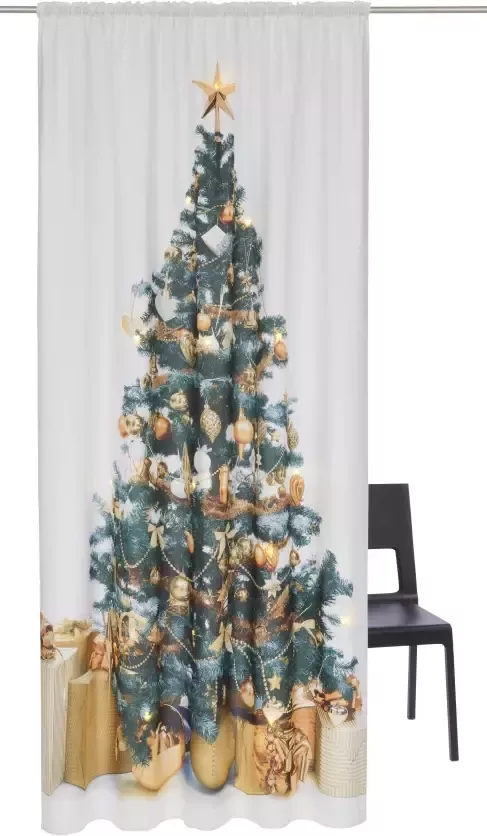 My home Gordijn Led-dennenboom Xmas Tree W LED Ondoorzichtig dennenboom kerstachtig hxb: 230x140 15 ledlampjes (1 stuk) - Foto 5