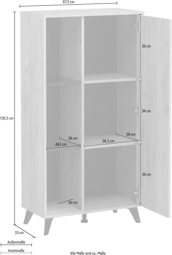 INOSIGN Highboard Umbria Hoogte ca. 130 cm - Foto 4