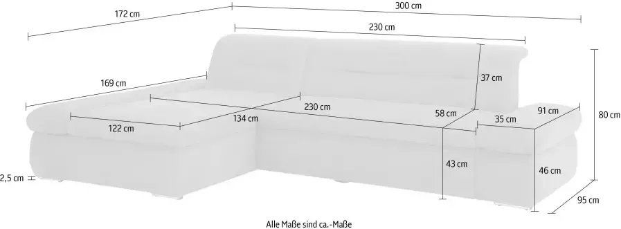 INOSIGN Hoekbank Avesa L-vorm Naar keuze met armleuningverstelling en slaapfunctie bxdxh: 300x172x80cm - Foto 11