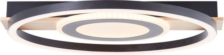 My home Led-plafondlamp Lysann Deckenlampe 39 x 37 cm 22 w 2900 lm 3000 k hout metaal bruin zwart (1 stuk) - Foto 7