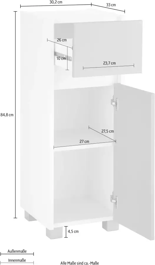 INOSIGN Onderkast List Breedte 30 2 cm hoogte 84 8 cm greeploos aan te passen draairichting - Foto 5