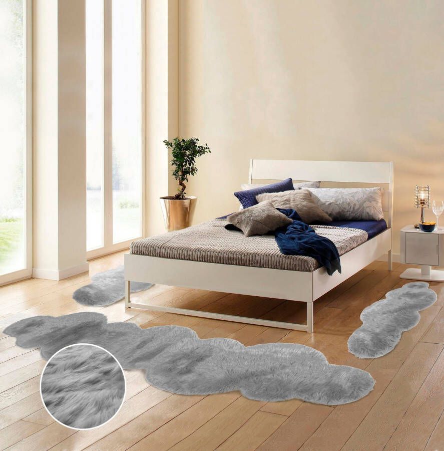 My home Set slaapkamerkleedjes Valeria Imitatiebont vloerkleden voor de slaapkamer kleedkamer wolkvorm