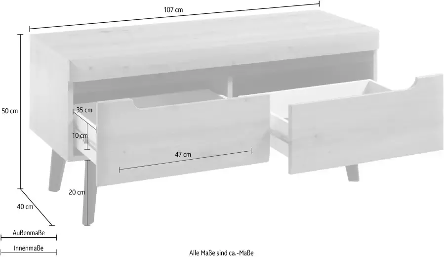 INOSIGN Tv-meubel TORGE afgeschuinde poten drie kleuren scandi design 107 cm breed (1 stuk) - Foto 4