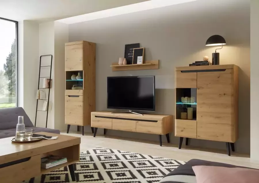 INOSIGN Tv-meubel TORGE afgeschuinde poten drie kleuren scandi design 160 cm breed (1 stuk)