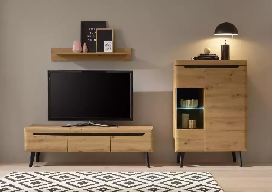 INOSIGN Tv-meubel TORGE afgeschuinde poten drie kleuren scandi design 160 cm breed (1 stuk) - Foto 3