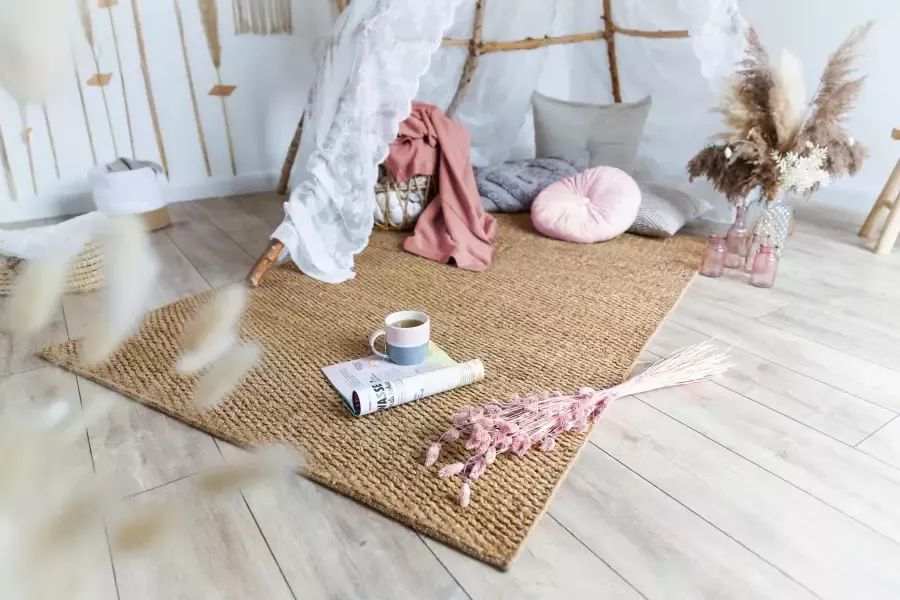 My home Vloerkleed Oda Vlakweefsel van natuurlijke vezels jute - Foto 8