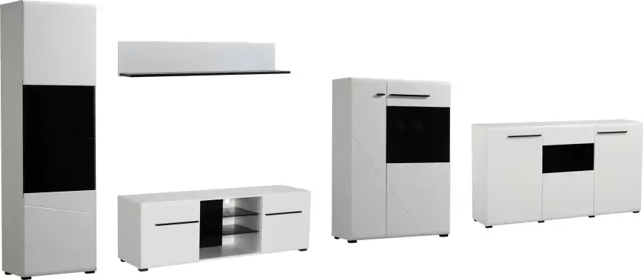 INOSIGN Wandmeubel Trentino inclusief vitrinekast lowboard highboard wandplank en commode (set 5-delig) - Foto 11