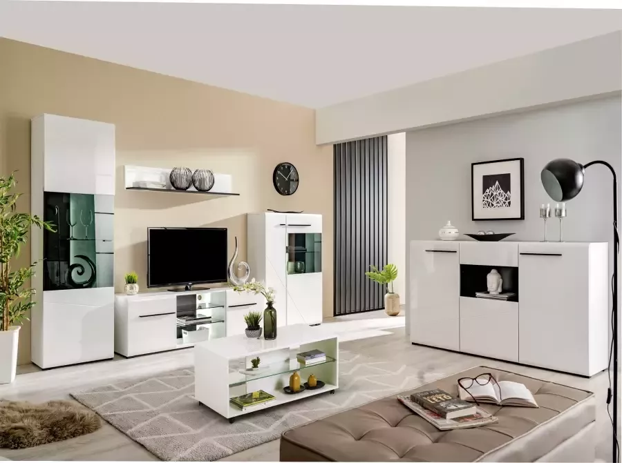 INOSIGN Wandmeubel Trentino inclusief vitrinekast lowboard highboard wandplank en commode (set 5-delig) - Foto 2