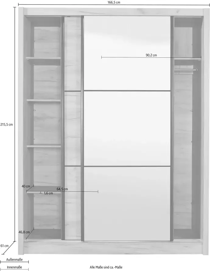 INOSIGN Zweefdeurkast Navara met spiegel en extra planken - Foto 5