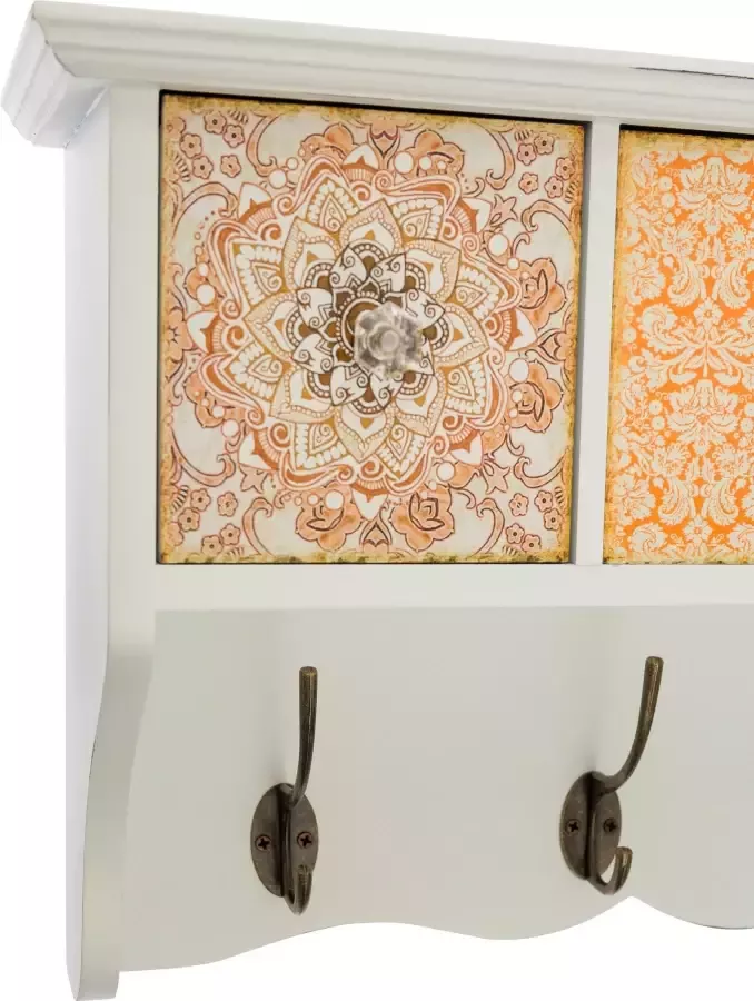 Myflair Möbel & Accessoires Decoratief wandrek Paisley Kapstok met 4 haken & laden vintage-look - Foto 1