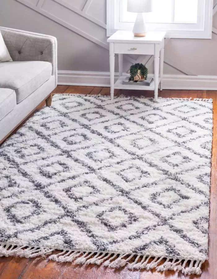 Myflair Möbel & Accessoires Hoogpolig vloerkleed Top shag voorraadopruiming geweven geruit design gemêleerde look zacht & behaaglijk met franje - Foto 5