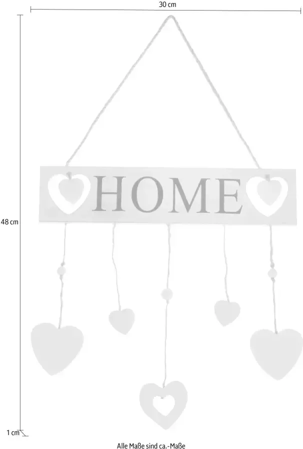 Myflair Möbel & Accessoires Sierletters Home Wanddecoratie met opschrift & harten woonkamer - Foto 4