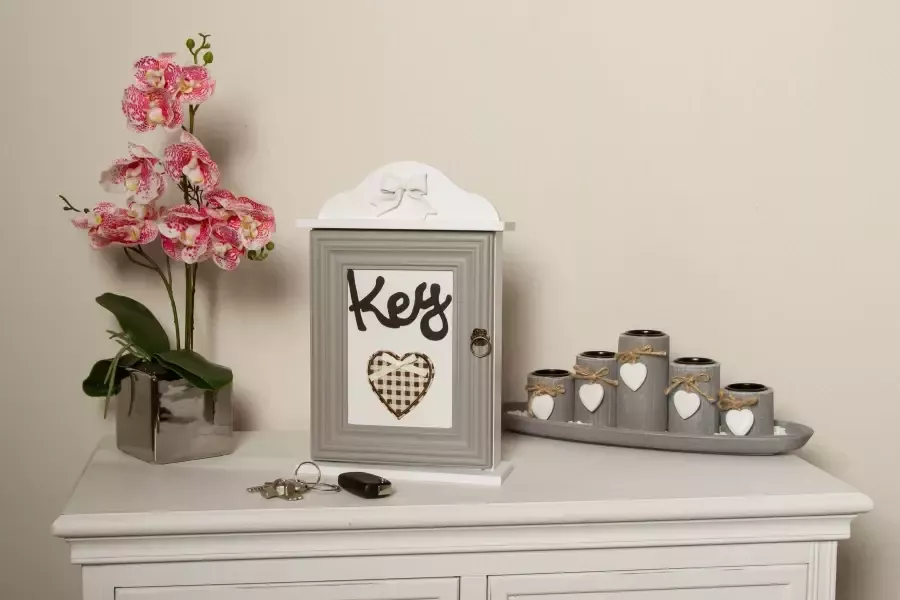 Myflair Möbel & Accessoires Sleutelkastje Svea wit met 6 haken shabby look - Foto 4