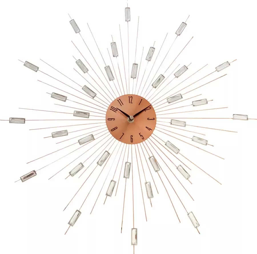 Myflair Möbel & Accessoires Wandklok Prisma XXL rond ø 50 cm met siersteentjes zon ideaal in de woonkamer (1-delig) - Foto 3