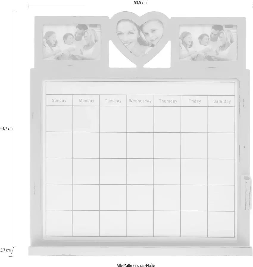 Myflair Möbel & Accessoires Weekplanner Aada grijs met 3 fotolijst