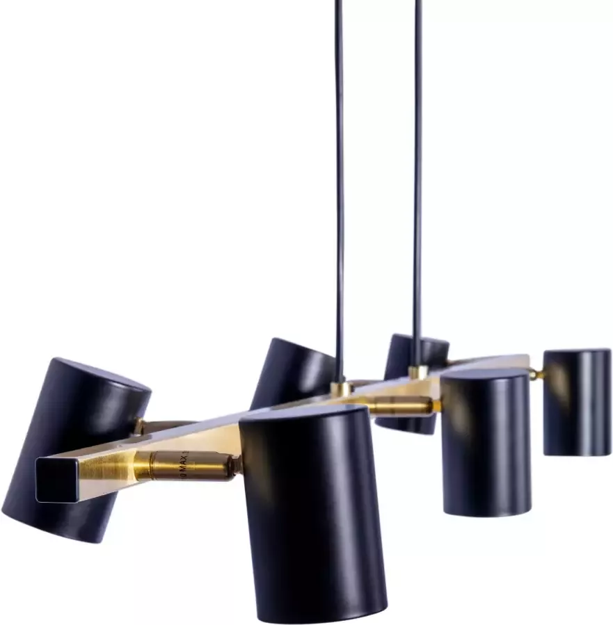 Näve Hanglamp Frida 6-vlamig gu10 spots zwart mat messing hoogte 120 cm lengte 115 cm (1 stuk)