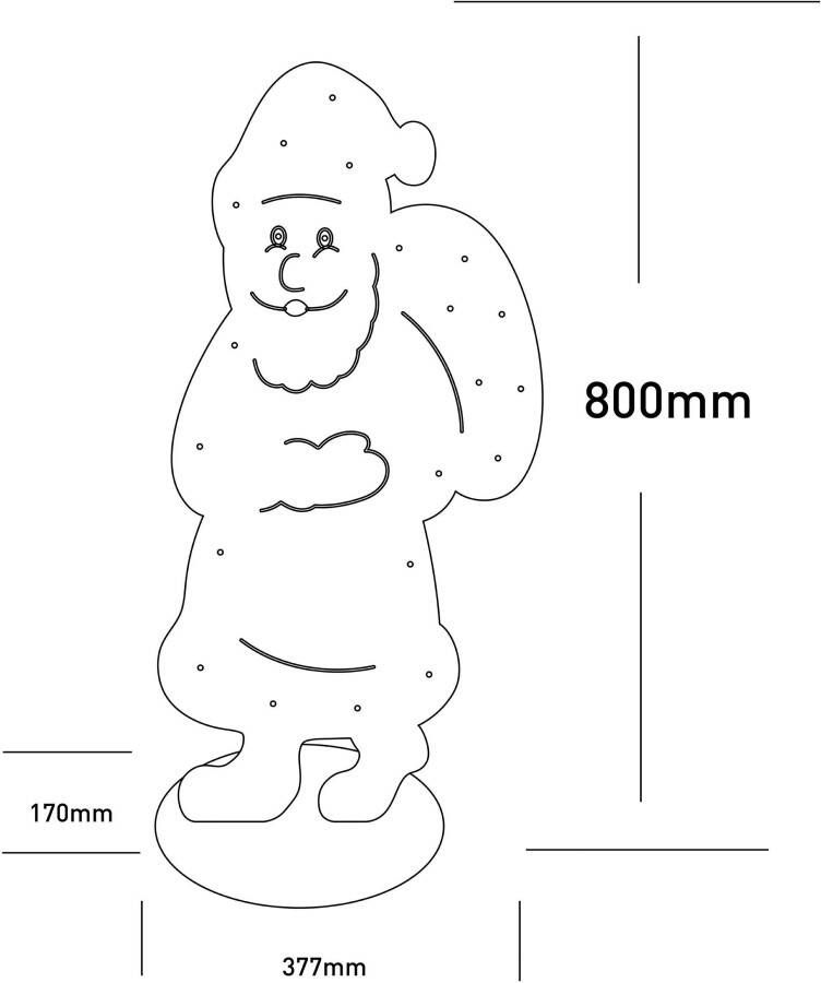 Näve Decoratief ledobject Santa kerstdecoratie van hout Houten vloerlamp hoogte ca. 80 cm op batterijen (1 stuk) - Foto 2