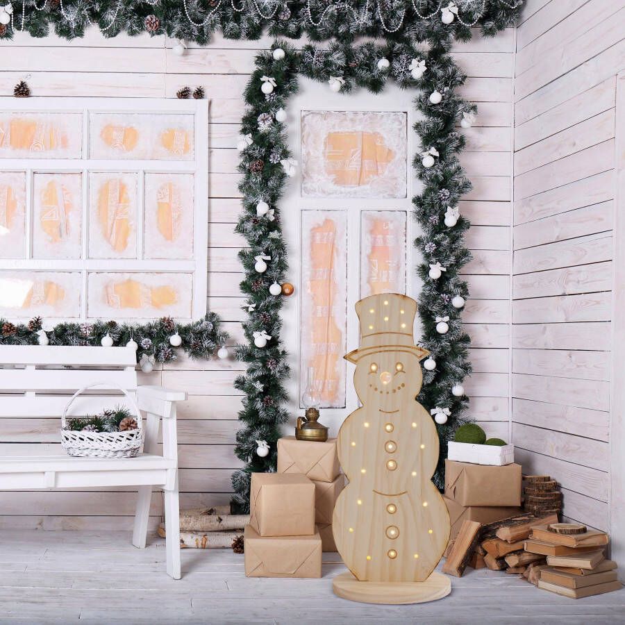 Näve Decoratief ledobject Snowy Weihnachtsdeko aus Holz (1 stuk) - Foto 1