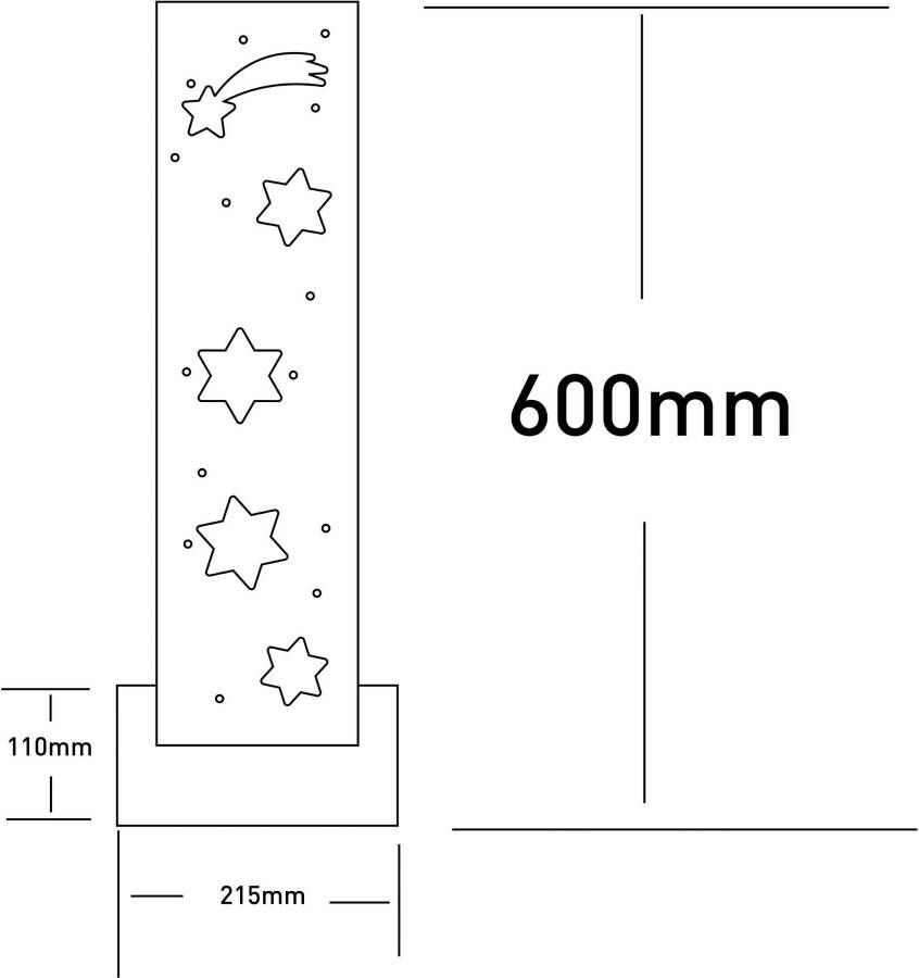 Näve Decoratief ledobject Sterren kerstdecoratie van hout Houten vloerlamp hoogte ca. 60 cm op batterijen (1 stuk) - Foto 3