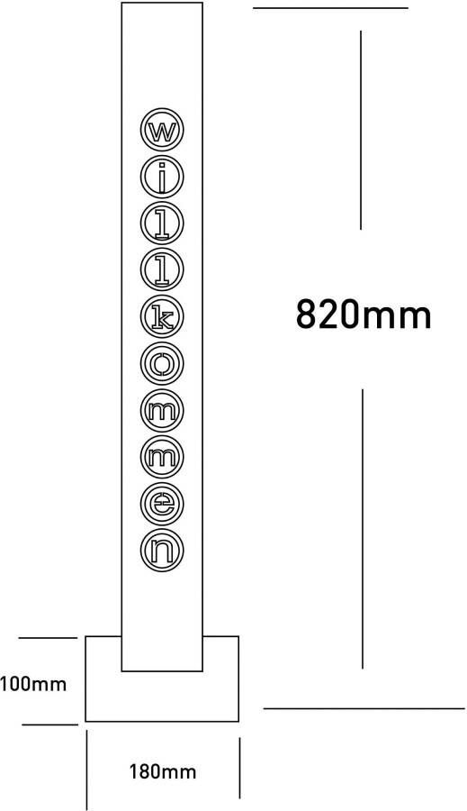 Näve Decoratief ledobject Welkom Houten vloerlamp hoogte ca. 82 cm op batterijen (1 stuk) - Foto 5