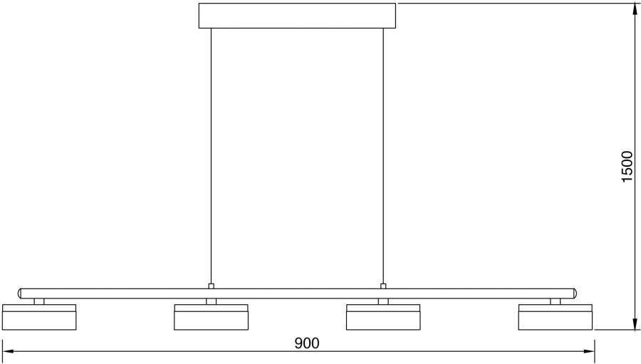 Näve Led-hanglamp Cimo traploos dimbaar via wandschakelaar lichtkleur warmwit zwart (1 stuk) - Foto 5