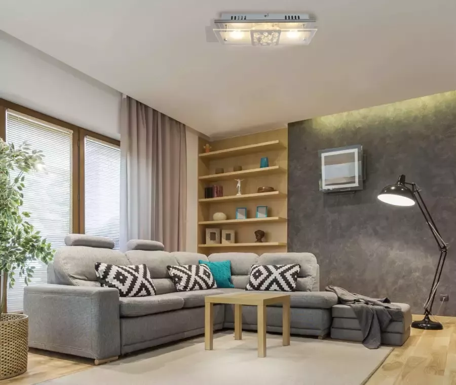 Näve Led-plafondlamp Chur chroom deels gematteerd met kristallen incl. led totaal 11w (1 stuk)