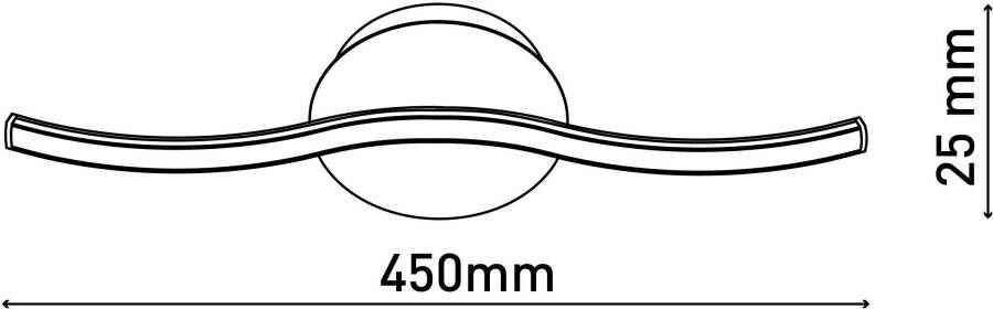 Näve Led-plafondlamp Onda Plafondlamp wandlamp warmwit L: 45 cm 6W zwart-mat IP20 (1 stuk) - Foto 3