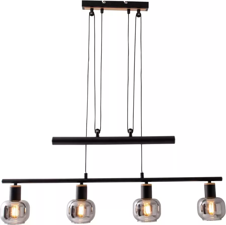 Näve Hanglamp Fumoso 4 stuks hangende balklamp excl.4x e14 max. 40 w glas: donker getint (1 stuk) - Foto 2