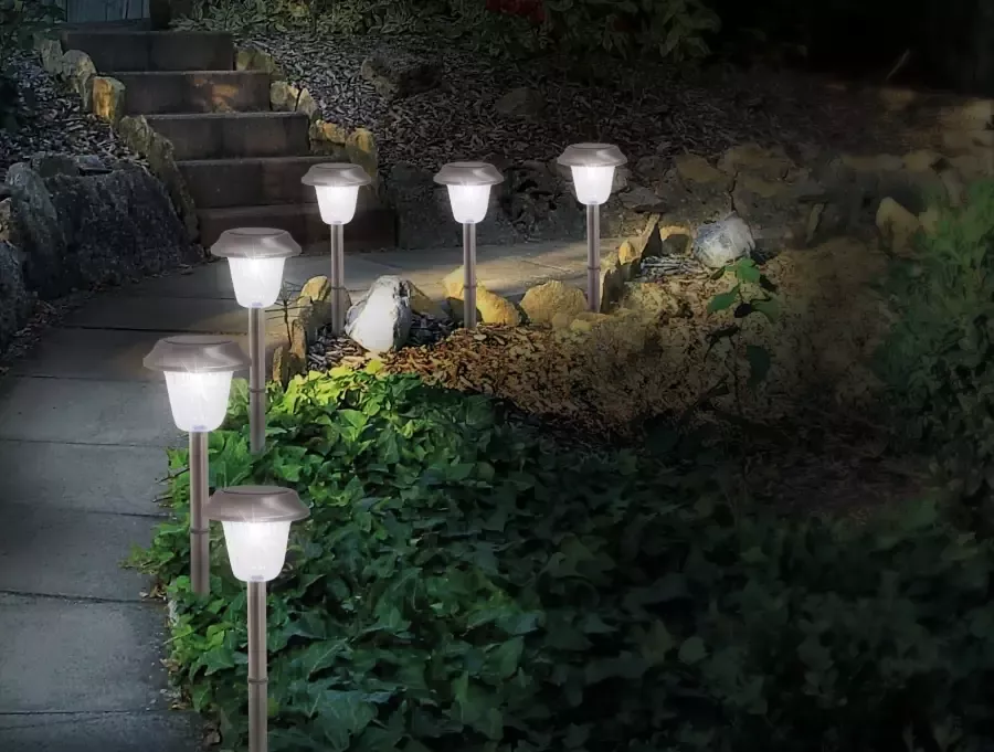 Näve Led-tuinlamp Set van 6 led-buitenlampen met een grondpen (6 stuks) - Foto 1