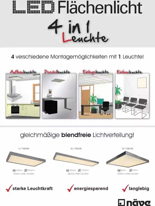 Näve Ledscherm Diversity Energieklasse F incl. frame klemmen en kabelophanging - Foto 3