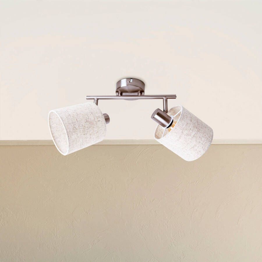 Näve Plafondlamp Maron 2-delige plafondlamp wandlamp spot 2xe14 max. 40w metaal textiel (1 stuk) - Foto 2