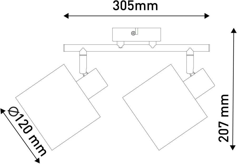 Näve Plafondlamp Maron 2-delige plafondlamp wandlamp spot 2xe14 max. 40w metaal textiel (1 stuk) - Foto 4