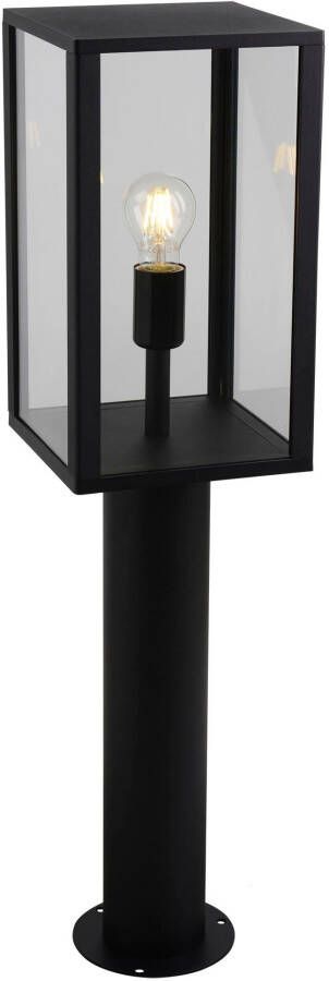 Näve Staande lamp voor buiten Aila Sokkellamp hoekig excl. 1x E27 60 W glas aluminium zwart (1 stuk)