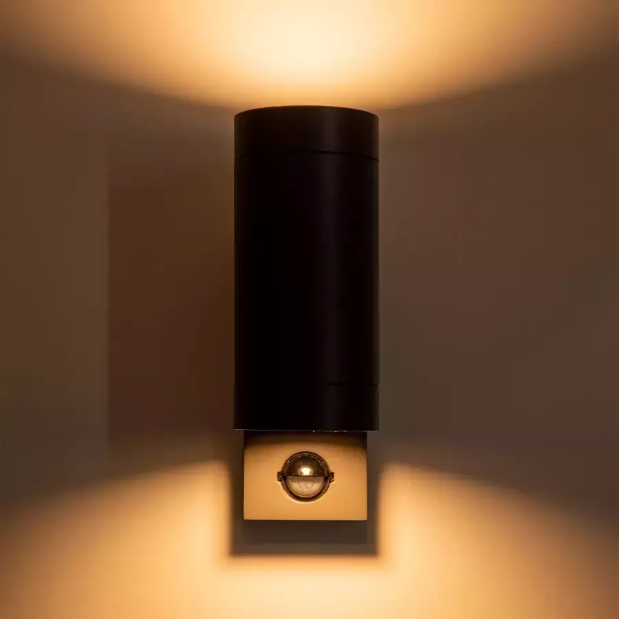 Näve Wandlamp voor buiten Rombe Up Downlight met bewegingsmelder + schemersensor antraciet 2x GU10 (1 stuk)