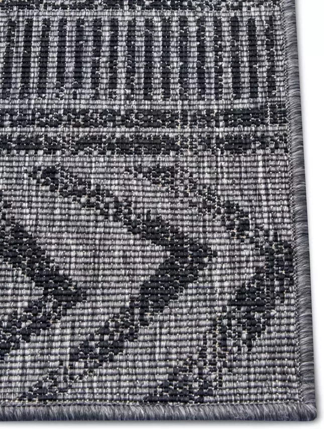 Northrugs Binnen & Buiten vloerkleed Biri zilver zwart 200x290 cm - Foto 3