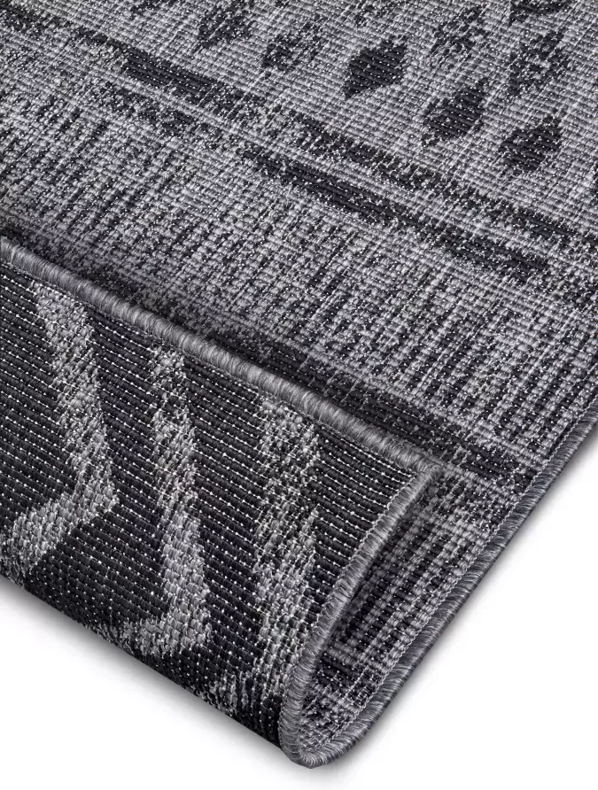 Northrugs Binnen & Buiten vloerkleed Biri zilver zwart 200x290 cm