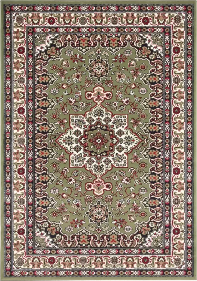 Tapeso Perzisch tapijt rond Parun Täbriz donkergrijs geel 160 cm rond - Foto 2