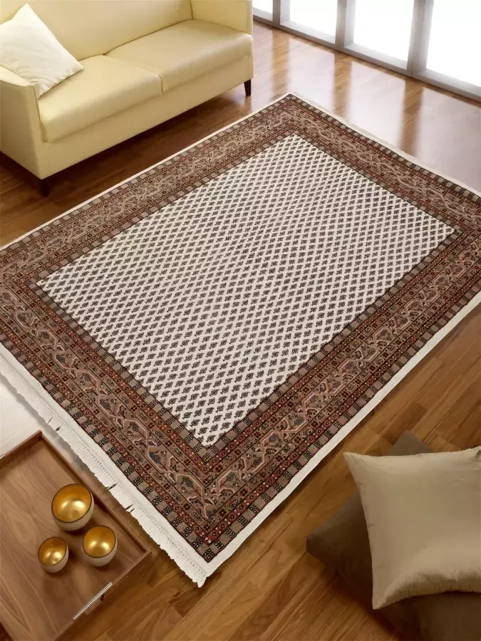 OCI DIE TEPPICHMARKE Loper Sakki Mir hoogwaardig handgeknoopt 100% wol met franjes woonkamer