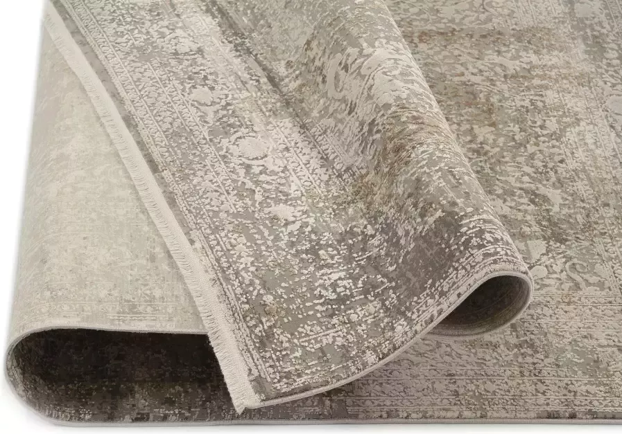 OCI DIE TEPPICHMARKE Vloerkleed BESTSELLER CAVA Glans viscose met franje reliëfstructuur vintage woonkamer - Foto 5