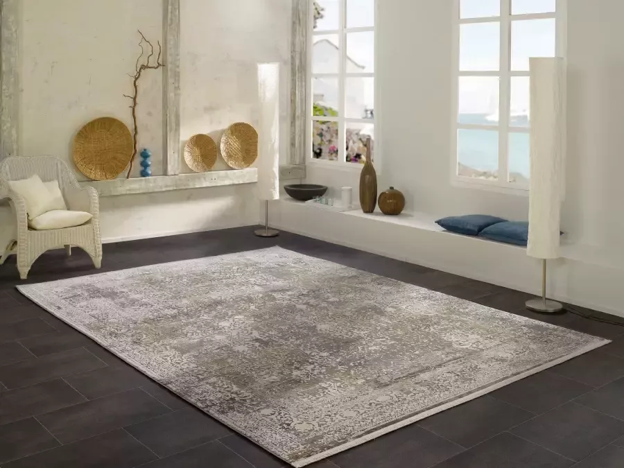 OCI DIE TEPPICHMARKE Vloerkleed BESTSELLER CAVA Glans viscose met franje reliëfstructuur vintage woonkamer - Foto 2