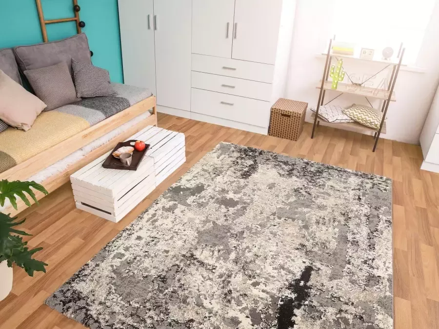 OCI DIE TEPPICHMARKE Vloerkleed Juwel Liray Korte pool woonkamer marmer look reliëfeffect - Foto 2
