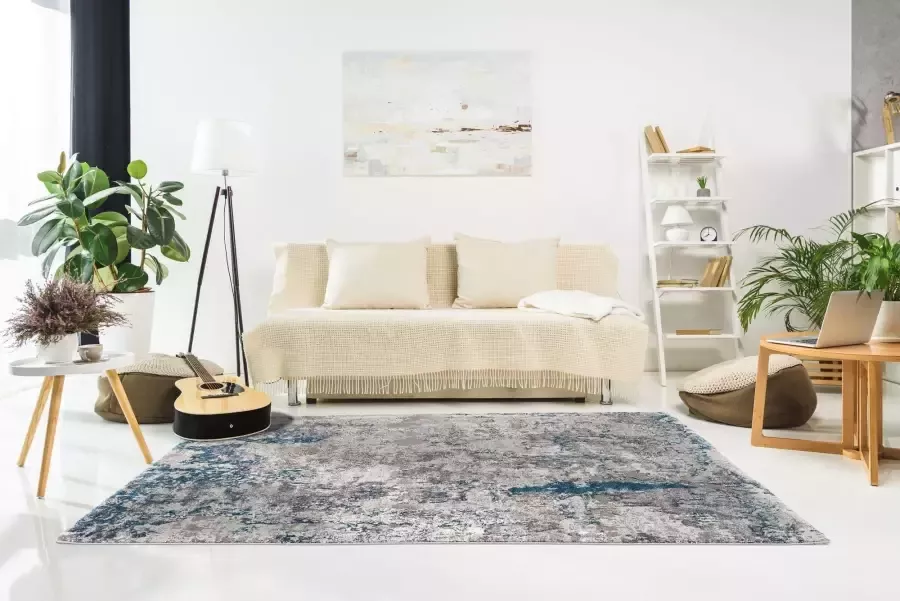 OCI DIE TEPPICHMARKE Vloerkleed Juwel Liray Korte pool woonkamer marmer look reliëfeffect - Foto 6