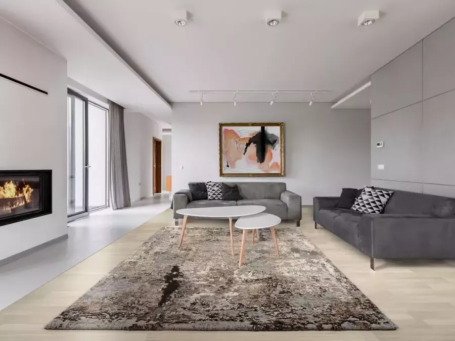 OCI DIE TEPPICHMARKE Vloerkleed Juwel Liray Korte pool woonkamer marmer look reliëfeffect - Foto 1