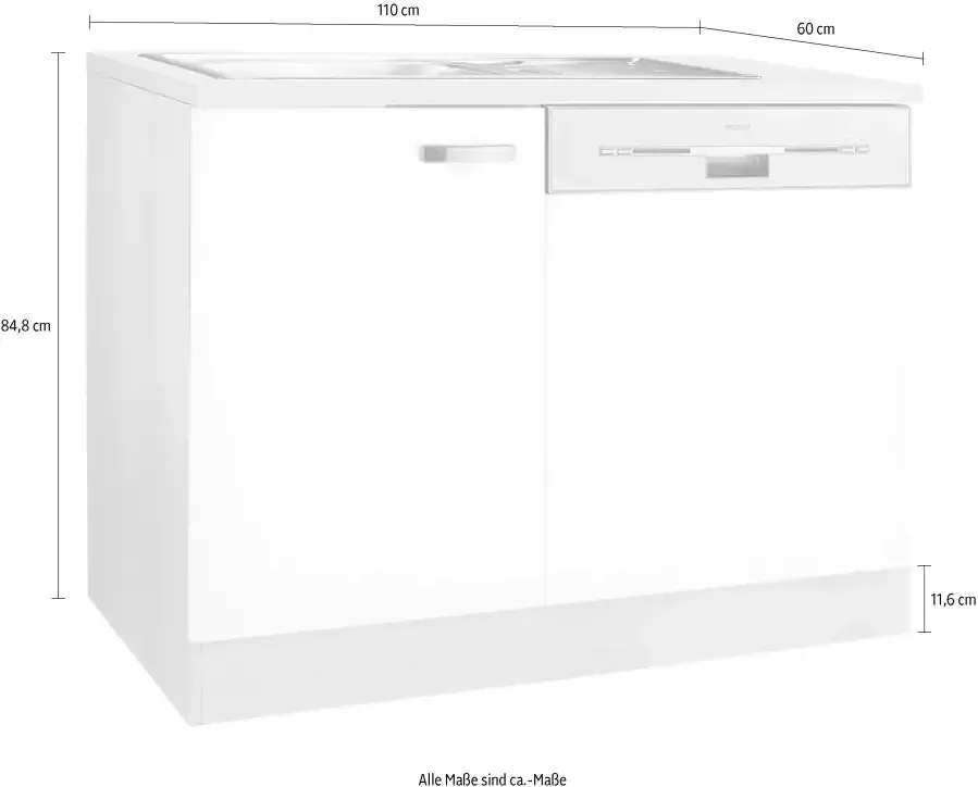 OPTIFIT Gootsteenkast Faro met deur voet voor vaatwasser