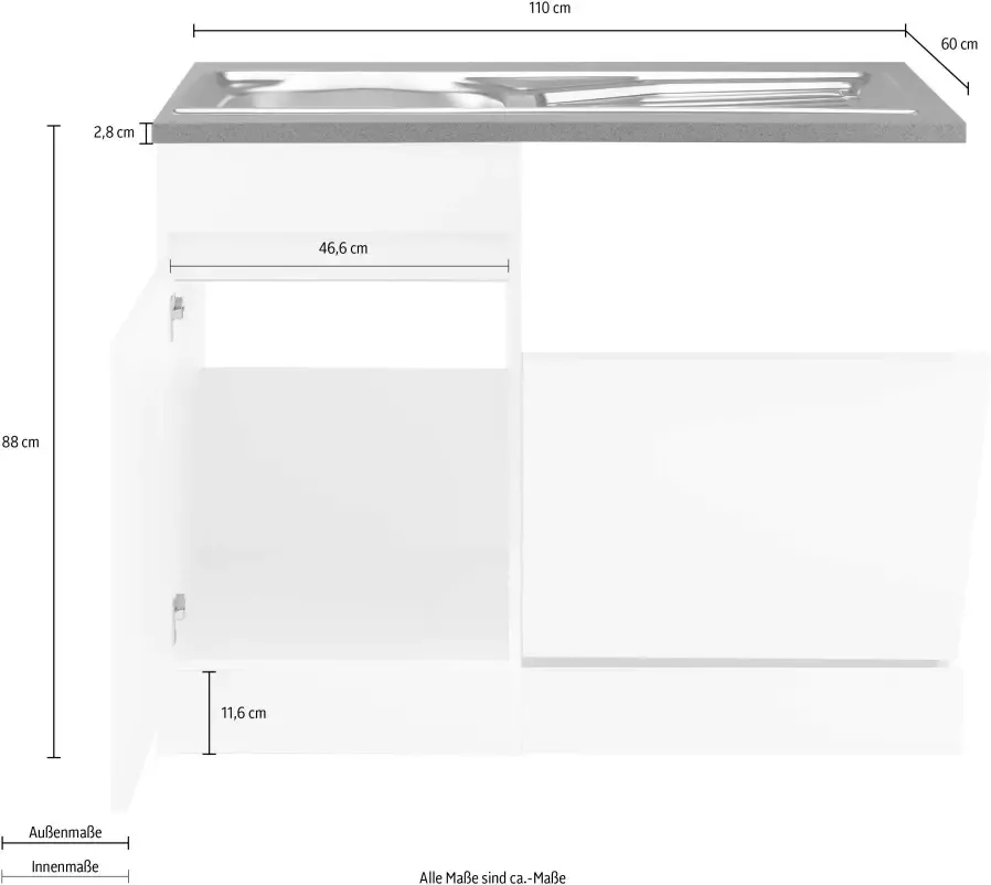 OPTIFIT Gootsteenkast Roth Breedte 110 cm - Foto 1