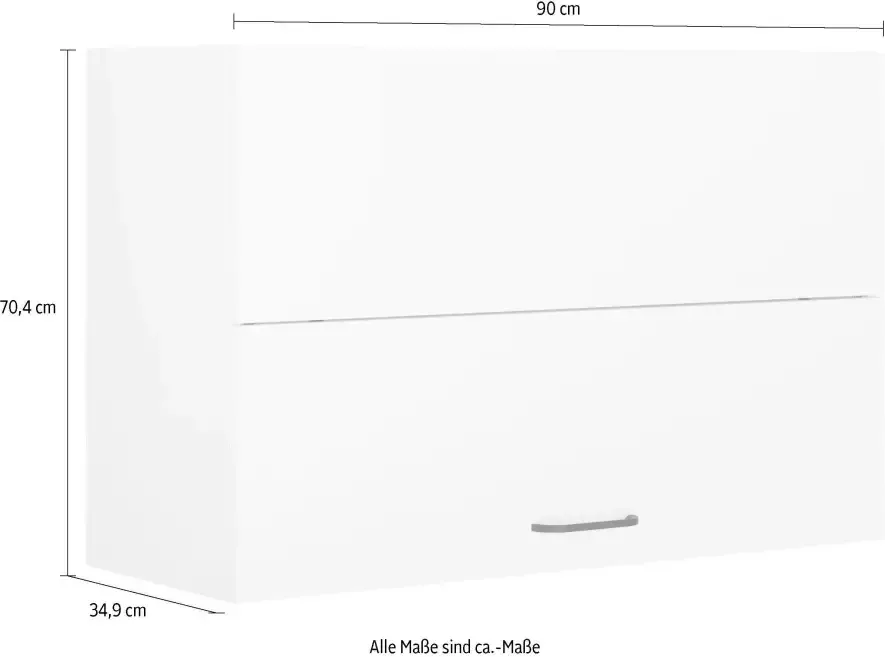 OPTIFIT Hangend kastje met vouwklep Elga met soft-closefunctie en metalen grepen breedte 90 cm - Foto 4