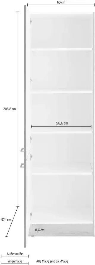 OPTIFIT Hoge kast Iver Breedte 60 cm met 4 planken voor veel bergruimte - Foto 3