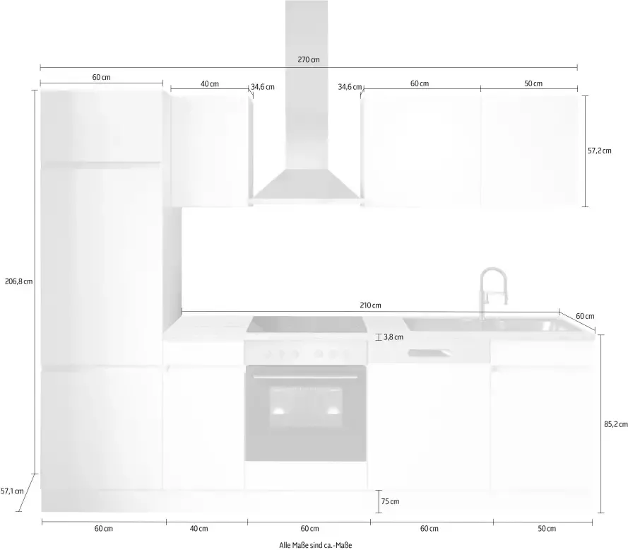OPTIFIT Keuken Safeli Breedte 270 cm naar keuze met of zonder Hanseatic elektrische apparaten - Foto 2