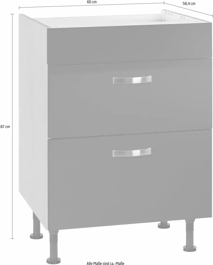 OPTIFIT Ombouwkast voor fornuis Cara Breedte 60 cm met volledig uittrekbare laden en soft-closefunctie - Foto 2